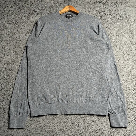 A.P.C. Rue Madame Paris Sweater Men's Large Cashmere Blend Crew Neck Pullover - Picture 1 of 13